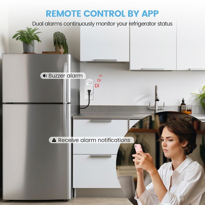 Zuomeng WiFi Electricity Usage Monitor, Plug-in WiFi Power Meter with Sound Alarm, Refrigerator Power Consumption Monitoring and Electricity Bill Statistics - Image 5